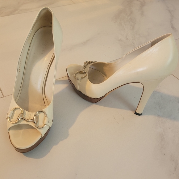 Gucci Platform Peeptoe Pumps Horsebit - Picture 1 of 7